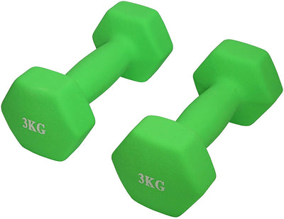 Dumbbell Hand Weights Hex Colourful Neoprene