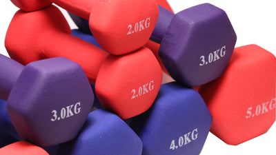 Dumbbell Hand Weights Hex Colourful Neoprene